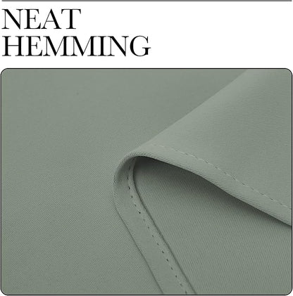 NICETOWN Greyish Green Blackout Curtains 86" Long for Office, Dining Room, Guest Room, Sound Reducing Heat and Cold Block Curtain Panels for Modern Room Decorative (55" Wide, 2 Pieces)