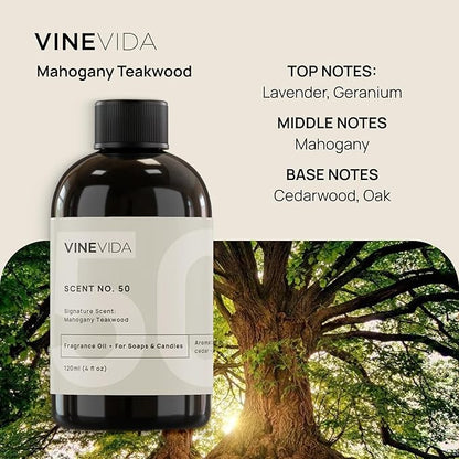 VINEVIDA Mahogany Teakwood Fragrance Oil for Cold Air Diffusers - Gallon(128 Fl Oz) - Essential Oils for Diffuser Oil Refill & Air Freshener Room Spray