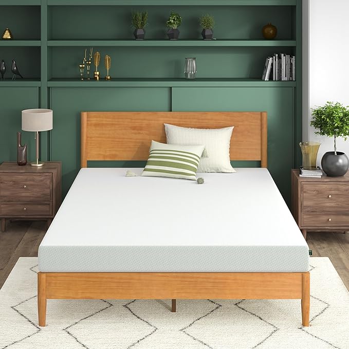 ZINUS 6 Inch Green Tea Memory Foam Mattress, King, Fiberglass Free, Patented Custom Contour Support, Sturdy Base Foam, CertiPUR-US Certified, Mattress in A Box, White