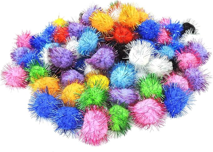 Andiker Cat Crinkle Balls, 2.36 Inches Colorful Cat Balls Chew and Chase Cat Mylar Crinkle Balls Lightweight Cat Toys for Indoor Cats to Keep Fit and Active (100pc)-Mewly Pet