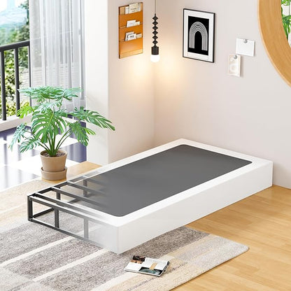 EMODA 8 Inch Twin Box Spring Heavy Duty Metal Mattress Foundation Bed Base with Fabric Cover, Easy Assembly