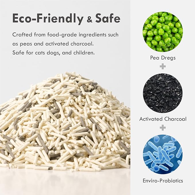 Lady N Pellet Tofu Cat Litter, Strong Clumping Ultra Absorbent, Dust-Free Low Tracking, Enviro-probiotic and Activated Carbon for Odor Control 9lb (1 Pack Unscented)-Mewly Pet