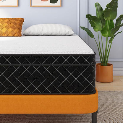 Swbvs California King Mattress 12 Inch Hybrid – Memory Foam & Pocket Springs Bed in a Box, Medium Firm, Cooling Comfort & Pressure Relief, 120-Night Trial