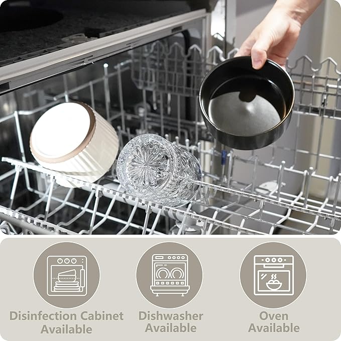 Ceramic Elevated Dog Bowls, Pet Food and Water Bowl Set for Small Dogs and Cats, 1.7 Cups Elevated Cat Bowls with Wood Stand, 14OZ, Black-Mewly Pet