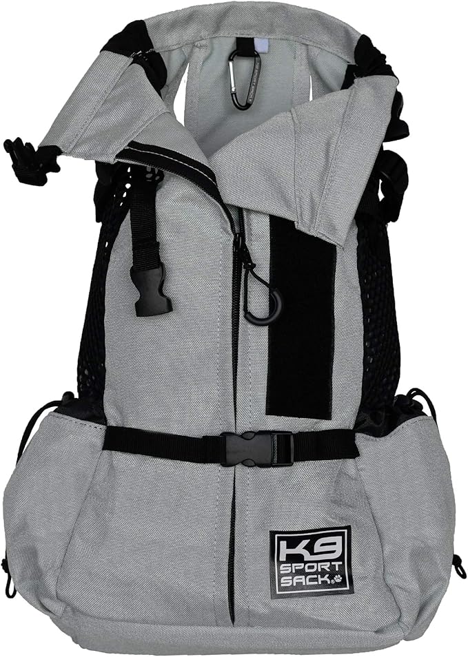 K9 Sport Sack Air 2 - X-Small, Light Grey - Ideal for Dogs with 9-12” Back Length - Durable, Breathable Backpack-Style Carrier - Perfect for Walks, Short Hikes & Public Transportation-Mewly Pet