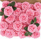 MACTING Artificial Flowers 30PCS Pink Fake Flowers with Stem Real Touch Soft Foam Roses Wedding Bouquet Table Centerpieces Party Bridal Shower Birthday Home Spring Summer Decor