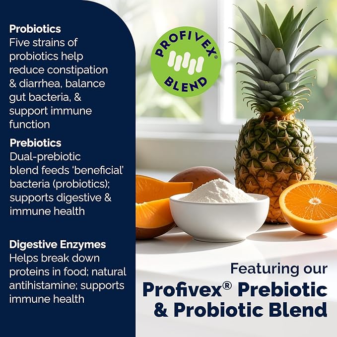 Vetnique Glandex Daily Probiotics for Dogs with Prebiotics to Support Gut Health with Fiber and Digestive Enzymes, Probiotic Chews or Powders (4.25oz Powder, Pork Powder)-Mewly Pet