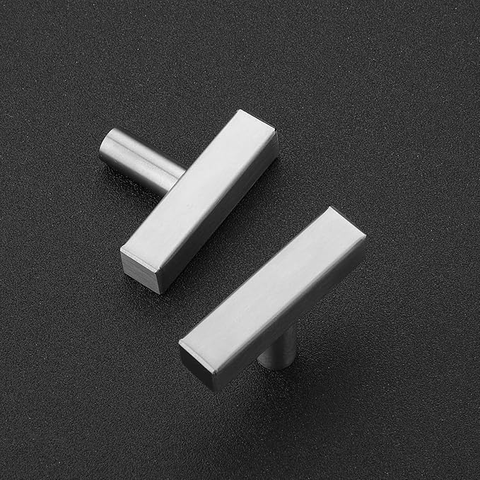 Ravinte Brushed Nickel Cabinet Handles 15 Pack Satin Nickel Square Cabinet Pulls Silver Hardware for Kitchen Cabinets 2 inch Overall Length Stainless Steel Drawer Pulls