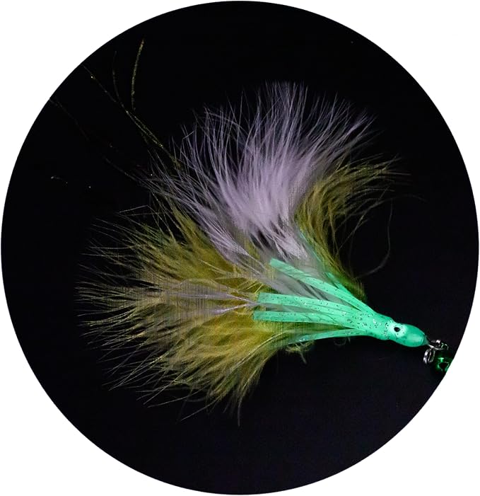 Cat Wand Toy with Round Base – Interactive Feather & Glow-in-The-Dark Octopus Attachments – Suction Cup Cat Toy for Indoor Cats & Kittens-Mewly Pet