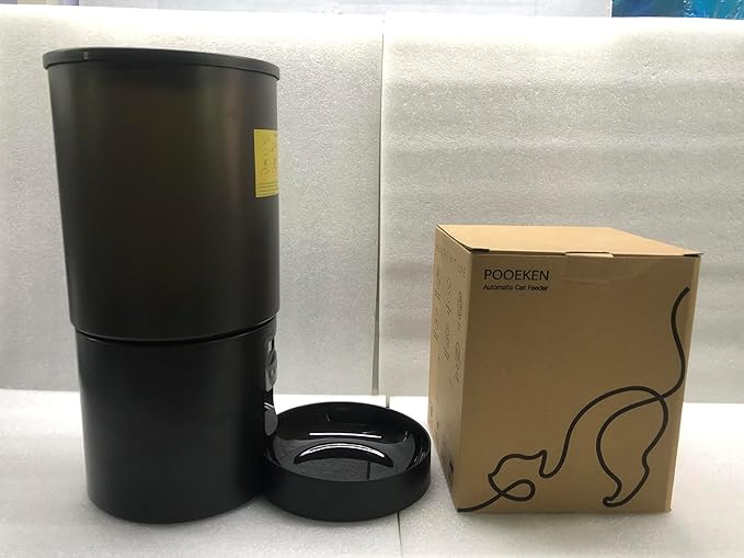 Automatic Cat Feeder Food Dispenser: 6L Timed Small Dog Dry Food Dispenser with 10s Voice - Distributeur Nourriture Chat Hund Programmable - Auto Pet Feeder with 1-6 Meals Black-Mewly Pet