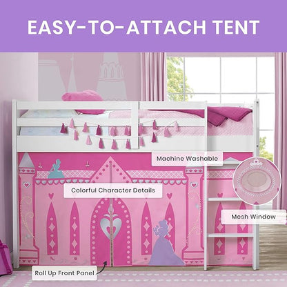 Disney Princess Loft Bed Tent - Curtain Set for Low Twin LoftBed (Bed Sold Separately) by Delta Children (Pack of 10)