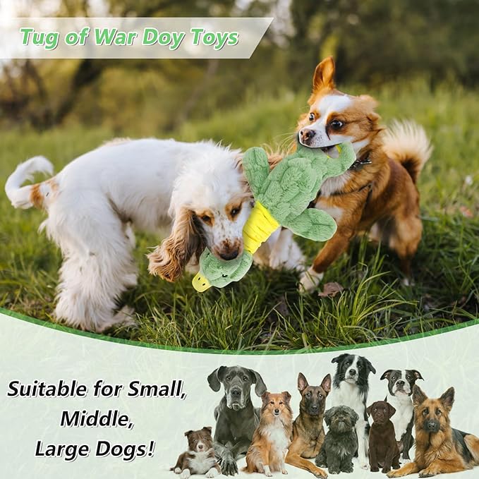 Large Plush Squeaky Dog Toys for Aggressive Chewers, Interactive Tug of War Puppy Toys for Indoor Play - Duck Stuffed Dog Toys with Soft Fabric for Small, Medium, and Large Pets-Mewly Pet