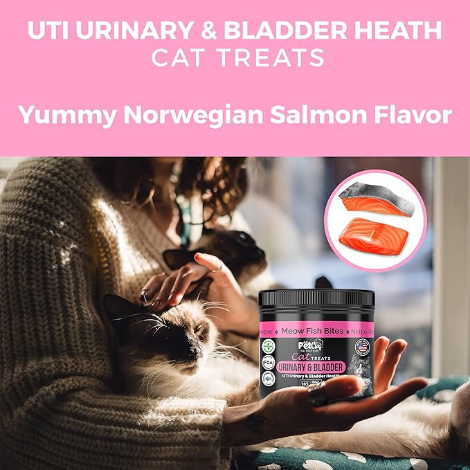 Pet Chef Feline Treats - Fix Cat UTI - Natural & Organic UTI Remedy for Cats. Feline UTI Prevention - Low Calories- Reduce cat Fur Balls, and Vomiting. Cat Urine Crystals Prevention.-Mewly Pet