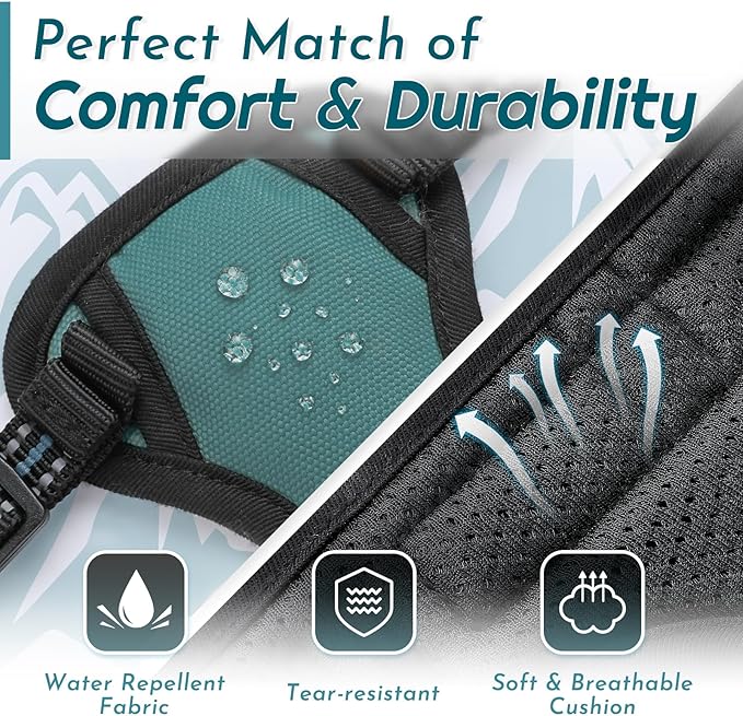 Eagloo Small Dog Harness No Pull, Service Vest with Reflective Strips and Control Handle, Adjustable and Comfortable for Walking, No Choke Pet Harness with 2 Metal Rings, Dark Green, XS-Mewly Pet