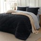 Bedsure Twin Comforter Set - 5 Pieces Reversible Black Bedding, Twin Size Bed Set for All Seasons, Bed in a Bag with Down Alternative Comforter, Sheets, Pillowcase & Sham
