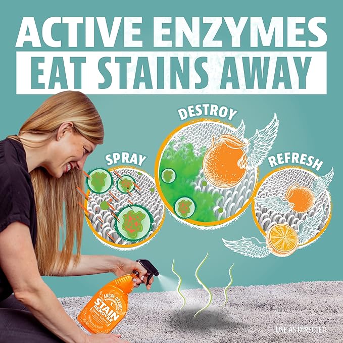 ANGRY ORANGE Pet Stain Remover for Dog Urine and Stains - Enzyme Cleaner - Citrus - Value 2 pack-Mewly Pet