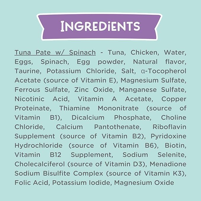 LOVE, NALA - Natural Adult Cat Wet Food - Pate Tuna with Spinach Recipe- Grain Free, Non-GMO, Lean Protein, Iron, Digestive Fiber Blend, Added Minerals & Vitamins - 12 Pack 2.4 lbs.-Mewly Pet