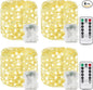 4 Pack Christmas Fairy Lights Battery Operated with Remote, Each 33FT 100LED Waterproof Twinkle Lights with Timer, String Light Indoor & Outdoor for Bedroom Wedding Christmas Decorations (Warm White)