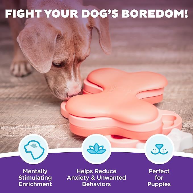 Outward Hound Nina Ottosson Puppy Tornado Dog Puzzle Interactive Treat Puzzle Dog Enrichment Dog Toy for Puppies, Level 2 Intermediate, Pink-Mewly Pet
