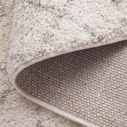 SAFAVIEH Arizona Shag Collection Area Rug - 6' x 8', Ivory & Beige, Moroccan Design, Non-Shedding & Easy Care, 1.6-inch Thick, Ideal for The Living Room, Dining, Bedroom (ASG741A)
