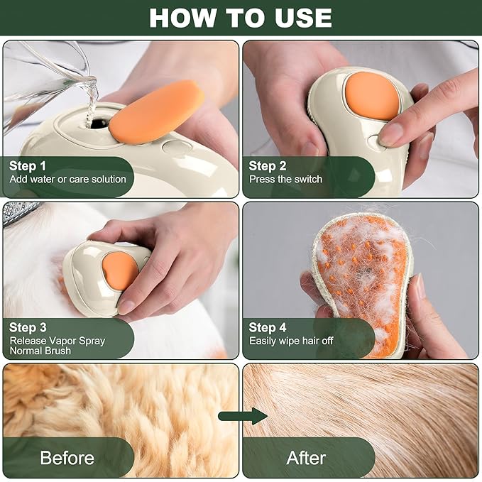 3 In 1 Pet Brush for Shedding, Portable Hair Removal Tool for Cats and Dogs, Deshedding Grooming Brush for Indoor Pets-Mewly Pet