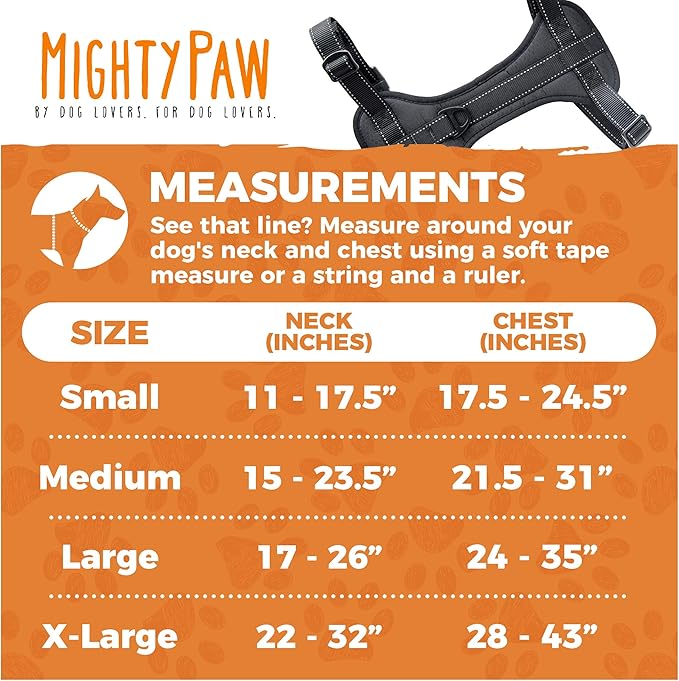 Mighty Paw Dog Car Harness - Vehicle Safety Gear - 2 Leash Attachment - Adjustable Straps - Reflective Stitching - Soft Padding - Standard Harness Functionality - No Pull Front Leash Attachment - L-Mewly Pet