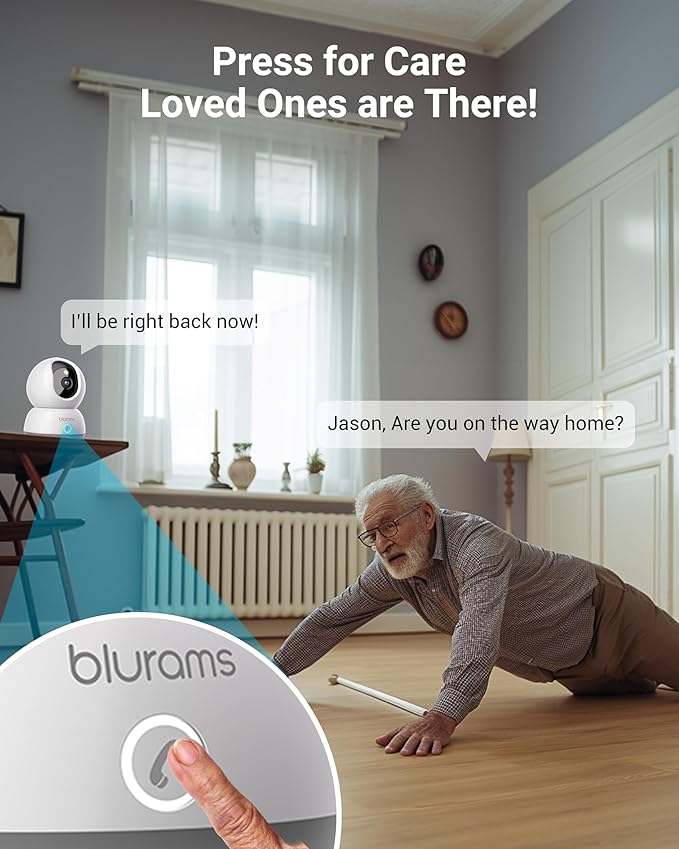 blurams 2K Pet Camera, Cameras for Home Security with One-Touch Call, Indoor Camera w/Color Night Vision, Motion Tracking, Cloud & SD Card Storage (2Pack)-Mewly Pet