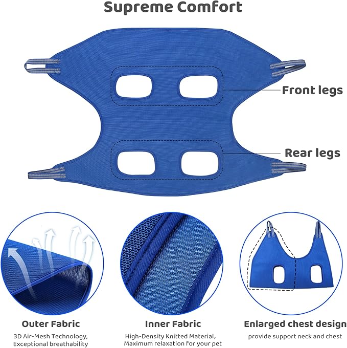 Guzekier Dog Grooming Hammock for Trim Nail, Dog Sling for Grooming, Dog Hammock Restraint Bag with Nail Clippers/Trimmer, Nail File, Pet Comb,Ear/Eye Care (Weight: 20-45 LBS)-Mewly Pet