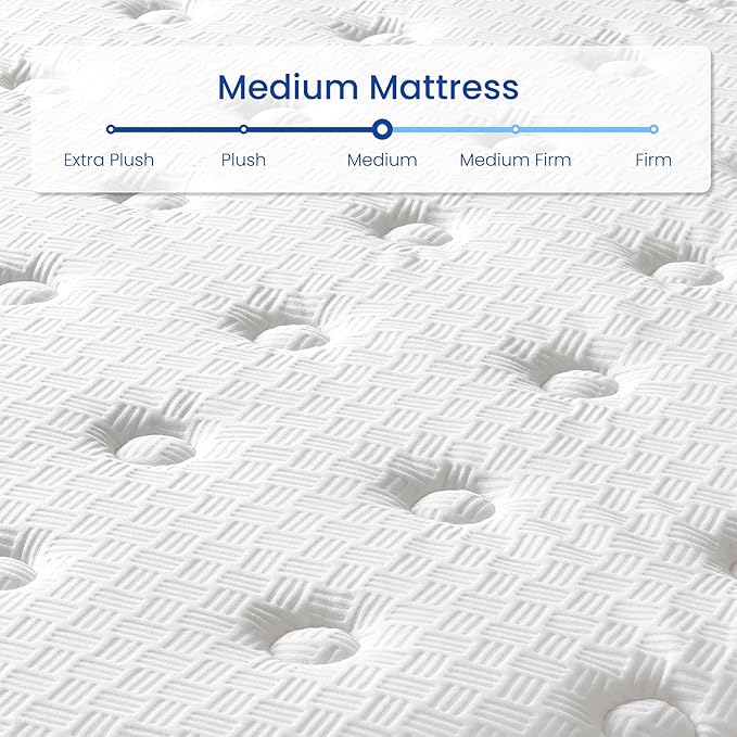 Full Mattress 12 Inch, Hybrid Full Size Mattress in a Box, Medium Feel, 3 Layer Premium Foam with Pocket Springs for Motion Isolation and Pressure Relieving, 75"x54"x12", 100-Night Trial