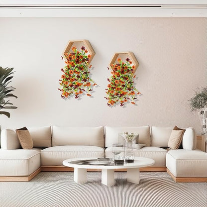 Artificial Hanging Flowers Plants for Outdoor Fall Decoration, 2PCS Faux Silk Daisy UV Resistant Look Real for Outside Home Indoor Planter Porch Window Yard Mums Autumn Decor(Orange Brown)