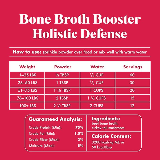 King Lou Pets + BK Pets - Bone Broth Booster Holistic Defense - Beef Bone Broth Topper - Beef Bone Broth and Turkey Tail Mushroom - Bone Broth for Holistic Immune Defense - Dogs and Cats Bone Broth-Mewly Pet