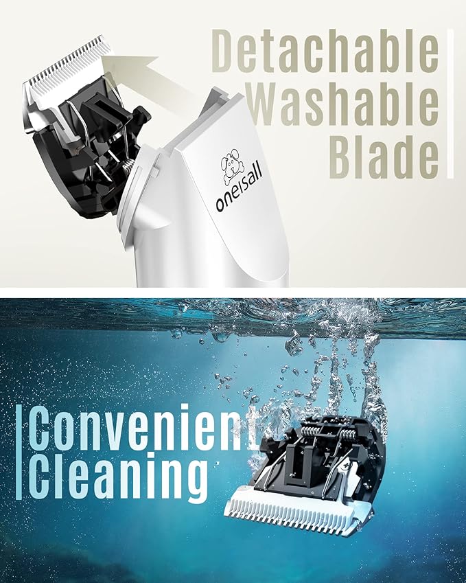 oneisall Dog Shaver Clippers Low Noise Rechargeable Cordless Electric Quiet Hair Clippers Set for Dogs Cats Pets-Mewly Pet