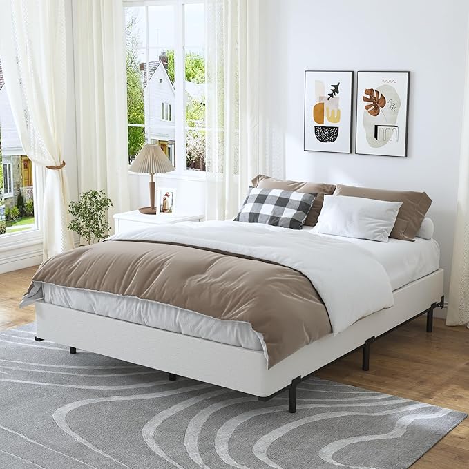 Queen Box Spring - 7 Inch High Profile Box Spring for Queen Bed, Sturdy Metal Frame Mattress Foundation, Easy Assembly, Quiet & Noise-Free