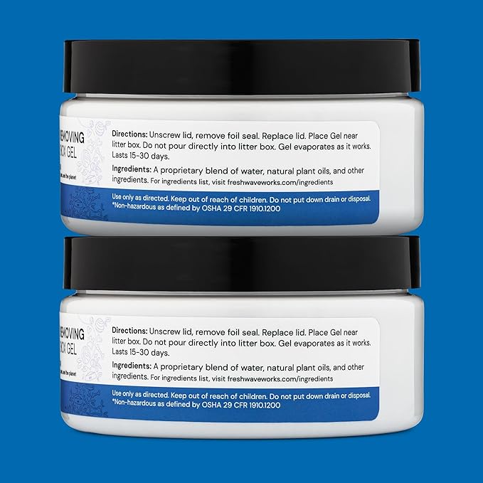 Fresh Wave Odor Removing Litter Box Gel, 7 oz. |Pack of 2 | Safer Pet Odor Eliminator for Home and Litter Box Area-Mewly Pet
