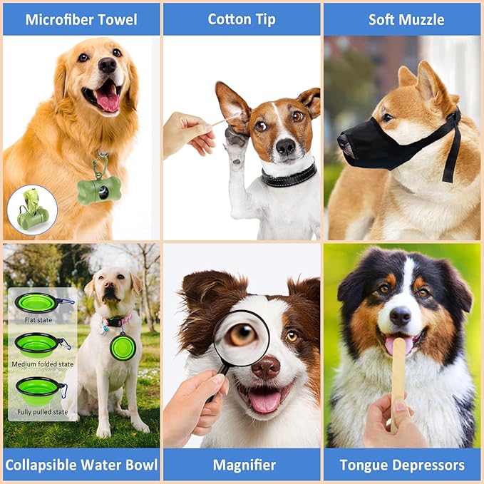 Dog First Aid Kit - Pet First Aid Kit for Dogs Pet Emergency Kit with Grooming Hammock Harness Nail Clipper First Aid Supplies for Home Camping-Mewly Pet