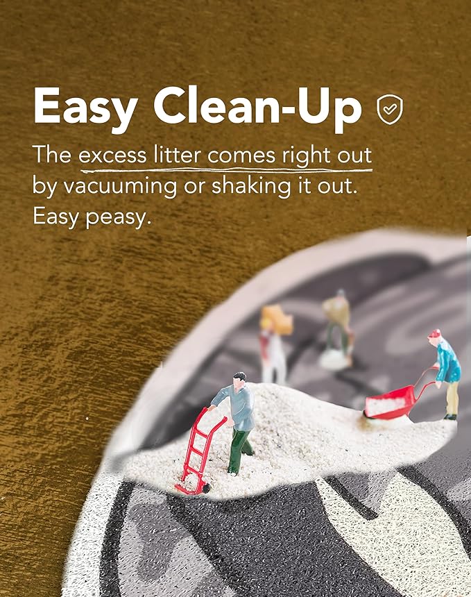 Lukamoo® Cute Cat Litter Mat (30’’x20’’), Large/L, for Kitty Litter & Cute Cat Litter Box, Litter Trapping Mat (Grey Tabby)-Mewly Pet