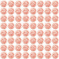 Auihiay 64 PCS Full Hydrangea Flowers, Silk Hydrangea Artificial Flowers Heads with Stems, Artificial Flowers for Wedding, Garden, Baby Shower, Party, Outdoor Indoor Decoration (Light Peach)