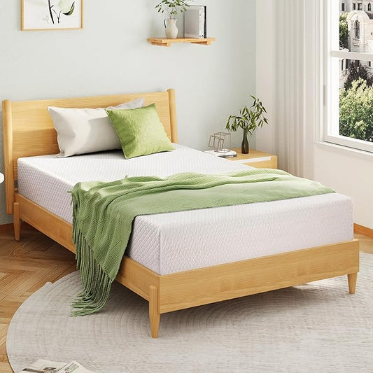EGOHOME Twin XL Memory Foam Mattress, 8 Inch Bed Mattress in a Box with Cooling Green Tea Gel, Relieve Pressure with Medium Support, CertiPUR-US Certified, 80''L x 38''W, White