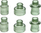 Vixdonos Taper Glass Candlestick Holders Tealight Candle Holders for Table Centerpieces, Wedding Decor and Dinner Party (6 Pcs, Green)