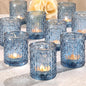 36pcs Blue Votive Candle Holders-Glass Candle Holder for Wedding Decor, Tea Light Candle Holders for Centerpiece Table Decorations, Home Decor and Party Decor