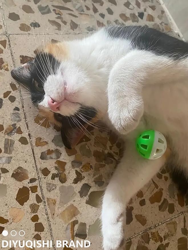 10-Pack Cat Toy Balls with Bells for Kittens and Cats of All Breeds (1.5'' - 2.2'', Cat Toys Deluxe Pack)-Mewly Pet