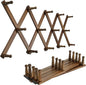 SKOLOO Hat Rack for Wall with 14 Hooks, Pack of 2, Solid Wooden, Modern, Expandable Coat Rack Wall Mount for Coats, Hats, Bags, Baseball Caps, Walnut Color