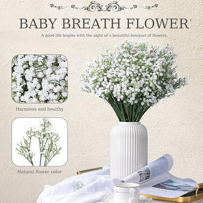 Babys Breath Artificial Flowers,30 Pcs Gypsophila Real Touch Flowers for Wedding Party Home Garden Decoration