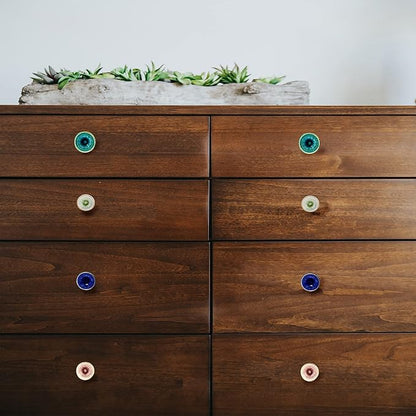 Perilla Home Marrakesh Mix Ceramic Knob (Set of 8) Decorative Knobs for Home Kitchen Cabinet Hardware Cupboard Door Dresser Wardrobe and Drawer Pulls