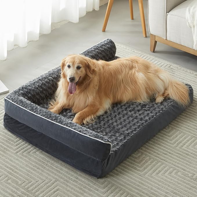 BFPETHOME Orthopedic Dog Beds for Large Dogs-Waterproof Sofa Dog Bed with Removable Washable Cover, Large Dog Bed with Waterproof Lining and Nonskid Bottom,Pet Bed for Large Dogs-Mewly Pet