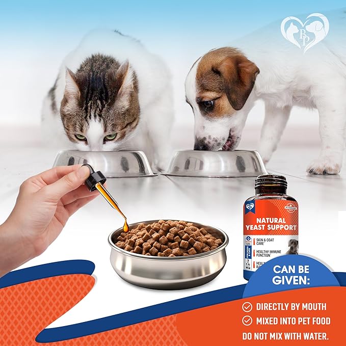 Natural Cats & Dogs Yeast Infection Anti Itch Treatment - Itchy Ears, Skin & Allergy Symptoms Relief - Reduces Inflammation & Relieves Irritation - Herbal Medicine Supplement Drops-Mewly Pet