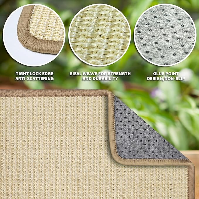 2Pcs Rabbit Scratch Mat,16 x 12 Inch Sisal Rabbit Scratching Pad,Rabbits Scratching Mats for Cages,Claws and Teeth Care Rabbits Chew Toys,Small Pet Bedding for Biting Sleeping Nesting-Mewly Pet