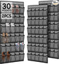 2PCS Over the Door Shoe Organizer with 30 Breathable Mesh Pockets - Large Capacity Closet Storage for Men & Women, Hanging Shoe Rack Organizer -Gray