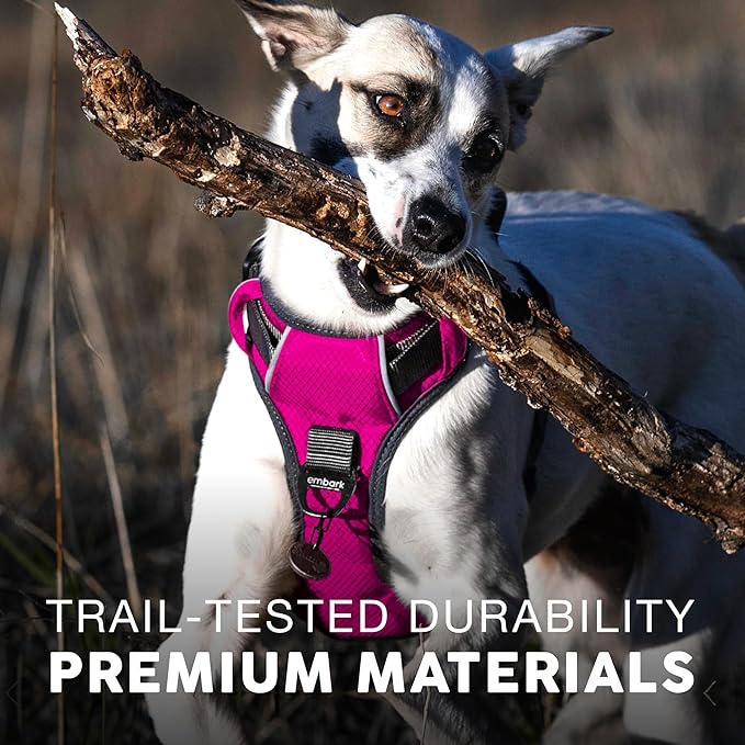 Embark Adventure Dog Harness, Reflective Trim No Pull Dog Harnesses for Small Sized Dogs - Military Grade Nylon, Front Clip with Gel Lined Handle.-Mewly Pet