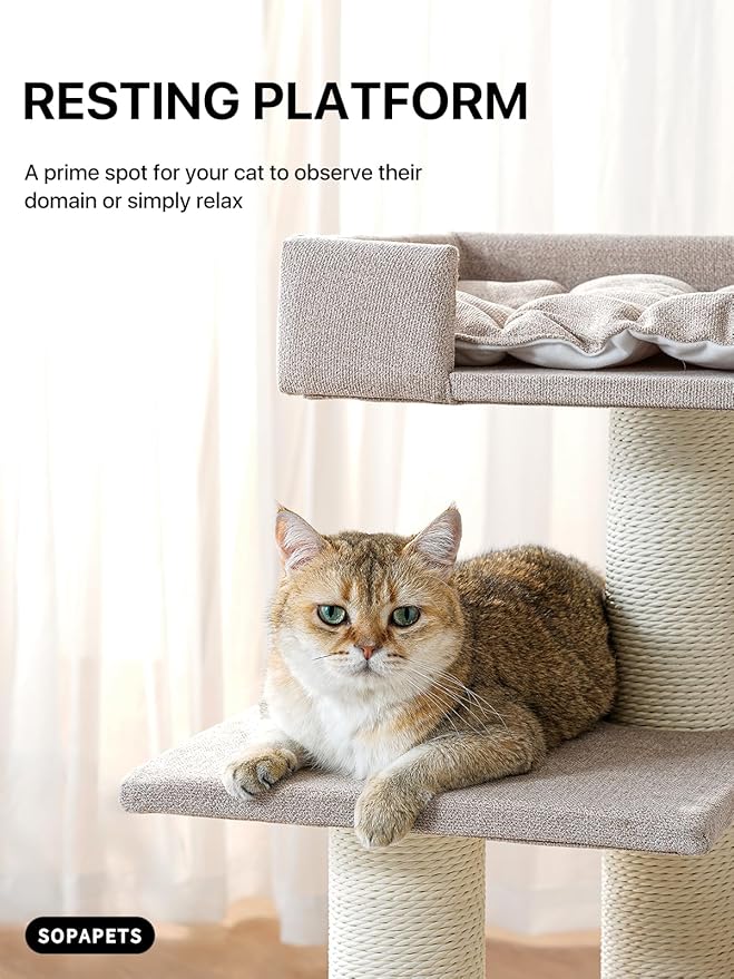 Maine Coon Cat Tree for Indoor Cats Large Adult,Modern Cat Tower for Extra Large Cats 20 lbs+,Heavy Duty Cat Tree with Sisal Scrathing Post,Hammock,Perch,Condo,Bed-Mewly Pet